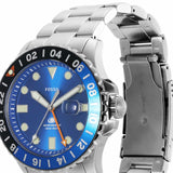 Fossil Blue Dial Silver Stainless Steel Strap Men Watch FS5991