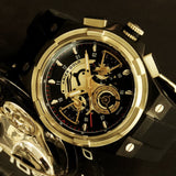 ARIES GOLD CHRONOGRAPH BLACK HIGH-TECH SILICON STRAP MEN WATCH G 7016 BKG-BKG