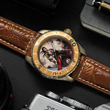 AG Collective The Zhou Yu San Guo Series Light Brown Leather Strap Men Watch G 8040 SAN-QUE