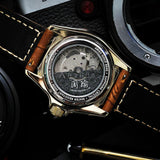 AG Collective The Zhou Yu San Guo Series Light Brown Leather Strap Men Watch G 8040 SAN-QUE