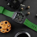 AG Collective Black Dial Green Silicon Strap Men Watch G 8047 BK-BKGN