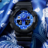 Casio G-Shock Blue Dial Resin Strap Men Watch GA-100BP-1ADR