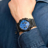 Casio G-Shock Blue Dial Resin Strap Men Watch GA-100BP-1ADR