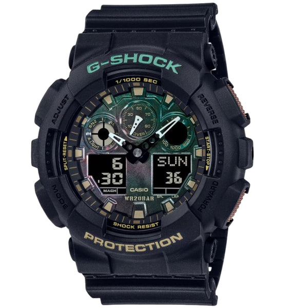 Casio G-Shock Digital-Analogue Black Resin Strap Men Watch GA-100RC-1ADR