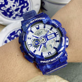 CASIO G-SHOCK GA-110BWP-2ADR-P BLUE RESIN UNISEX WATCH