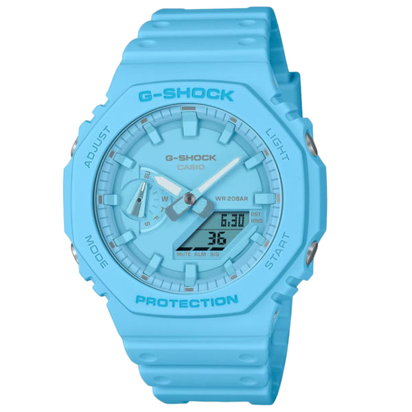 Casio G-Shock Blue Resin Strap Men Watch GA-2100-2A2DR-P