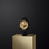 Casio G-Shock Gold Dial Black Resin Strap Men Watch GA-2100GB-1ADR-P