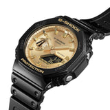 Casio G-Shock Gold Dial Black Resin Strap Men Watch GA-2100GB-1ADR-P