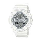 Casio G-Shock Digital Analog Silver Dial White Resin Strap Women's Watch GMA-S140VA-7ADR-P