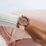 Guess Sparkling Dial Pink Silicone Strap Women Watch GW0032L4