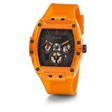 Guess Multifunction Black Dial Orange Silicone Strap Men Watch GW0203G10