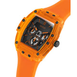 Guess Multifunction Black Dial Orange Silicone Strap Men Watch GW0203G10