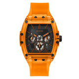 Guess Multifunction Black Dial Orange Silicone Strap Men Watch GW0203G10