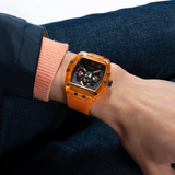 Guess Multifunction Black Dial Orange Silicone Strap Men Watch GW0203G10