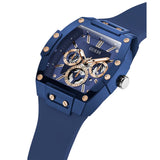 Guess Multifunction Blue Dial & Silicone Strap Men Watch GW0203G7