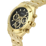 Guess Chronograph Black Dial Gold Stainless Steel Strap Men Watch GW0260G2