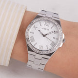 Guess Silver Dial Stainless Steel Strap Women Watch GW0286L1