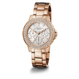 Guess Analog Chronograph Rose Gold Stainless Steel Strap Women Watch GW0410L3