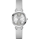 Guess Analog Silver Leather Strap Women Watch GW0535L3