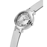 Guess Analog Silver Leather Strap Women Watch GW0535L3