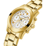 Guess Chronograph White Dial Gold Stainless Steel Strap Women Watch GW0559L2