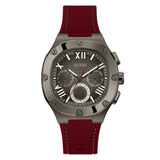 Guess Multifunction Burgundy Silicone Strap Women Watch GW0571G4