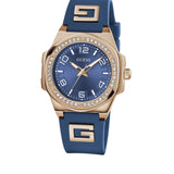 Guess Ladies Blue Rose Gold Tone Analog Watch GW0617L3