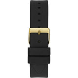 Guess Duchess Chronograph Gold Dial Black Silicone Strap Women Watch GW0619L2