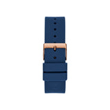 Guess Analog Rose Gold Dial Blue Rubber Strap Women Watch GW0665L2