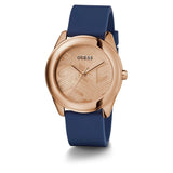 Guess Analog Rose Gold Dial Blue Rubber Strap Women Watch GW0665L2