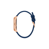 Guess Analog Rose Gold Dial Blue Rubber Strap Women Watch GW0665L2