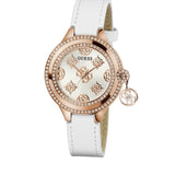 Guess Charmed Ladies White Rose Gold Tone Analog Watch GW0684L4