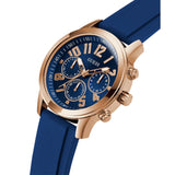 Guess Rose Gold Tone Multi-function Blue Silicone Men's Watch GW0708G3