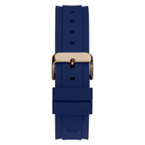 Guess Rose Gold Tone Multi-function Blue Silicone Men's Watch GW0708G3