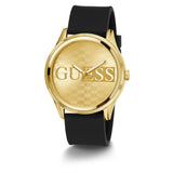 Guess Gold Tone Black Silicone Strap Men's Watch GW0726G2