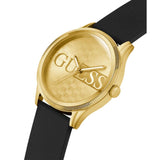 Guess Gold Tone Black Silicone Strap Men's Watch GW0726G2