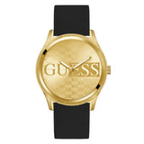 Guess Gold Tone Black Silicone Strap Men's Watch GW0726G2