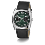 Guess Analog Black Leather Strap Men Watch GW0792G1