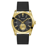 Guess Analog Black Leather Strap Men Watch GW0793 Series