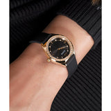 Guess Analog Gold Tone Black Silicone Strap Women Watch GW0820L1