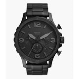 Fossil Nate Chronograph Black Stainless Steel Strap Men Watch JR1401