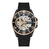 Kenneth Cole New York Skeleton Dial Black Silicone Strap Men Watch KCWGR0012804