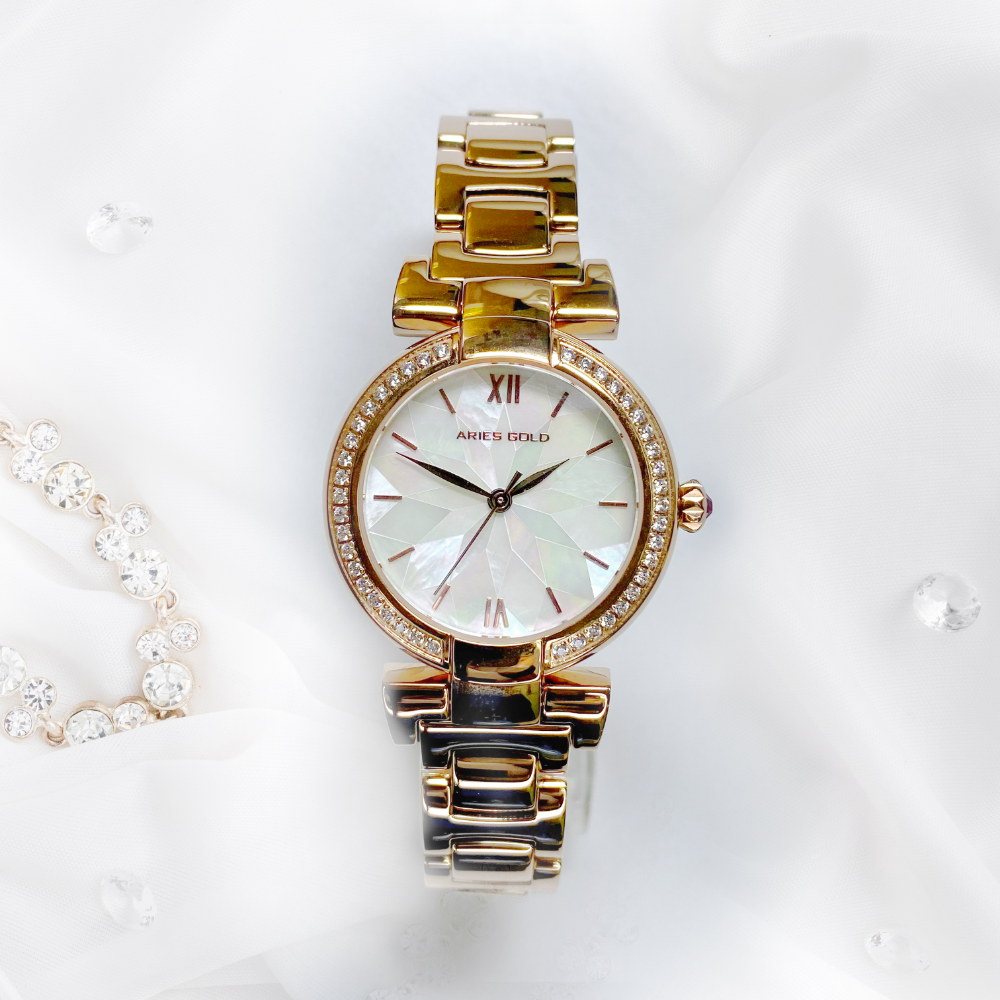 Aries Gold Stainless Steel Strap Women Watch - L 5010 Series