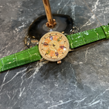 AG Collective Green Leather Strap Women Watch L 5046 RGRB-GN