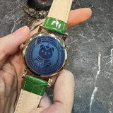 AG Collective Green Leather Strap Women Watch L 5046 RGRB-GN