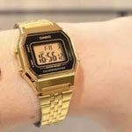 CASIO GENERAL LA680WGA-1DF DIGITAL QUARTZ GOLD STAINLESS STEEL WOMEN'S WATCH - H2 Hub Watches