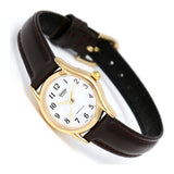 Casio General White Dial Brown Leather Strap Women Watch LTP-1094Q-7B4RDF-P