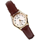 Casio General White Dial Brown Leather Strap Women Watch LTP-1094Q-7B6RDF-P