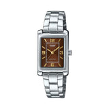 Casio General Analog Maroon Dial Stainless Steel Women's Watch LTP-1234DD-5ADF