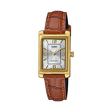 Casio General Analog Brown Leather Strap Women's Watch LTP-1234GLL-7ADF